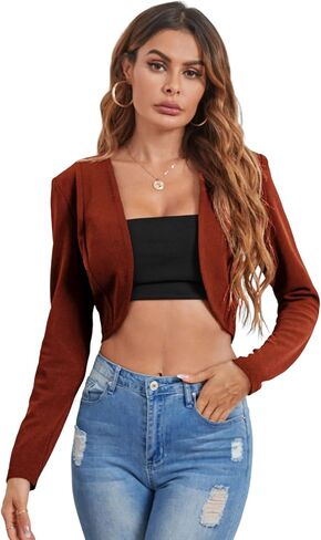 Milumia Business Casual Blazers for Women Open Front Crop Lightweight Jacket Shrug Outwear in Saudi Arabia