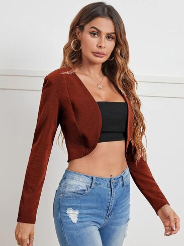 Milumia Business Casual Blazers for Women Open Front Crop Lightweight Jacket Shrug Outwear in Saudi Arabia
