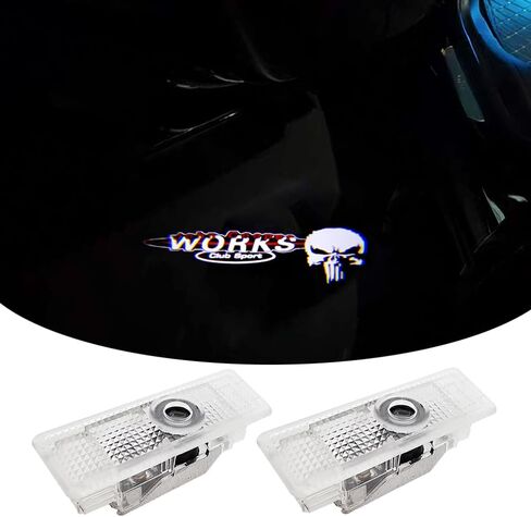 2PCS Car Door Lights Projector Compatible for Mini Cooper/Clubman/Countryman/Paceman/Sports R55 R56 R57 R58 R59 R60 R61 F55 F56 F57 Ghost Shadow Welcome LED Puddle Lights Car Accessories (Works) in Saudi Arabia