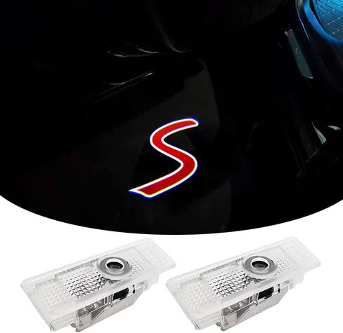 2PCS Car Door Lights Projector Compatible for Mini Cooper/Clubman/Countryman/Paceman/Sports R55 R56 R57 R58 R59 R60 R61 F55 F56 F57 Ghost Shadow Welcome LED Puddle Lights Car Accessories (Works) in Saudi Arabia