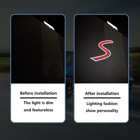 2PCS Car Door Lights Projector Compatible for Mini Cooper/Clubman/Countryman/Paceman/Sports R55 R56 R57 R58 R59 R60 R61 F55 F56 F57 Ghost Shadow Welcome LED Puddle Lights Car Accessories (Works) in Saudi Arabia