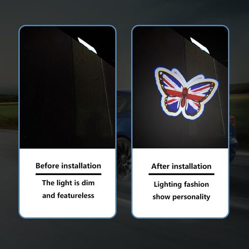 2PCS Car Door Lights Projector Compatible for Mini Cooper/Clubman/Countryman/Paceman/Sports R55 R56 R57 R58 R59 R60 R61 F55 F56 F57 Ghost Shadow Welcome LED Puddle Lights Car Accessories (Works) in Saudi Arabia