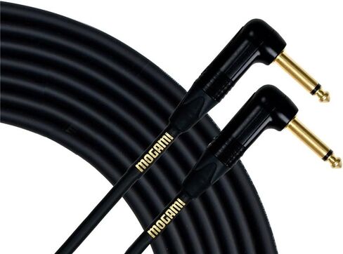 Mogami Gold INSTRUMENT-06RR Guitar Instrument Cable, 1/4" TS Male Plugs, Gold Contacts, Right Angle Connectors, 6 Foot in Saudi Arabia