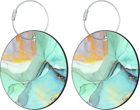 Round Luggage Tag for Suitcases,Yellow Cute Shiba Dog 2 Pack Leather Travel Luggage Tags with Name ID Label Privacy Flap and Steel Loop for Women and Men Suitcases Travel Bags Luggage Bags in Kuwait