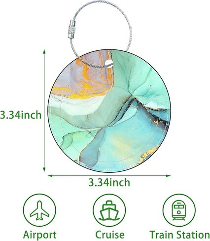 Round Luggage Tag for Suitcases,Yellow Cute Shiba Dog 2 Pack Leather Travel Luggage Tags with Name ID Label Privacy Flap and Steel Loop for Women and Men Suitcases Travel Bags Luggage Bags in Kuwait