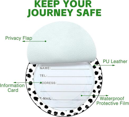 Round Luggage Tag for Suitcases,Yellow Cute Shiba Dog 2 Pack Leather Travel Luggage Tags with Name ID Label Privacy Flap and Steel Loop for Women and Men Suitcases Travel Bags Luggage Bags in Saudi Arabia