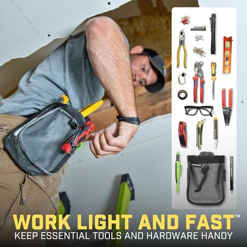 Joey Pouch | Clip-On Tool Belt Bag for Tools, Screws, and Nails - Great for an Electrician, HVAC Tech, Plumber, Carpenter, Contractor, Handy Man, and Any Tradesperson Who Wears a Small Utility Pouch in Kuwait