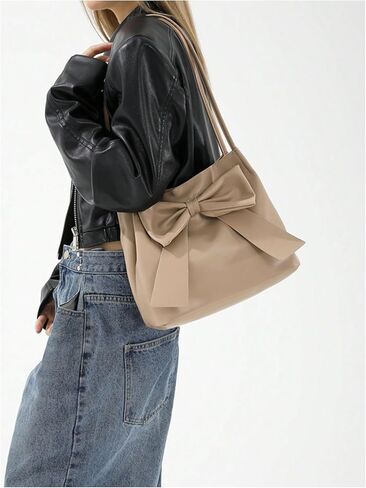Verdusa Women's PU Leather Shoulder Tote Bags Bow Satchel Purses in Kuwait