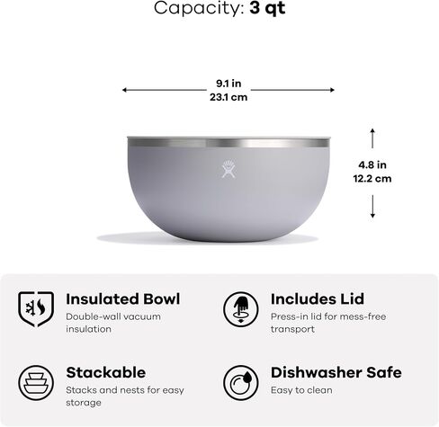 Hydro Flask Outdoor Kitchen Bowl - Stainless Steel Dinnerware Reusable Camping Gear Mess Kit - Dishwasher Safe, BPA-Free, Non-Toxic in Saudi Arabia