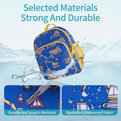 12 Inch Kids Toddler Preschool Travel Backpack Cute Cartoon Backpack For Girls Boys Baby School Bag for Ages 2-4 Daycare Travel Bags for Outdoor Sports Lightweight Anti-Loss(Blue excavator) in Saudi Arabia