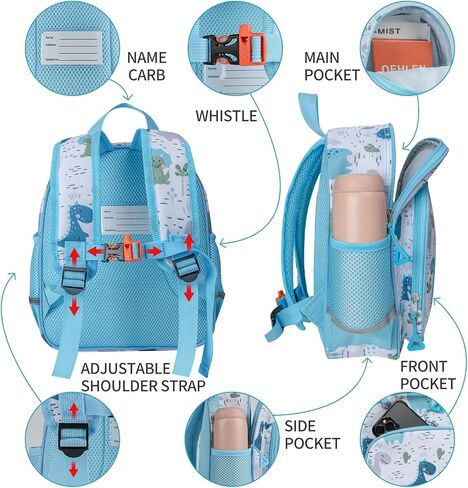 12 Inch Kids Toddler Preschool Travel Backpack Cute Cartoon Backpack For Girls Boys Baby School Bag for Ages 2-4 Daycare Travel Bags for Outdoor Sports Lightweight Anti-Loss(Blue excavator) in Saudi Arabia