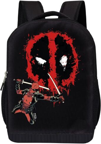 Marvel Comics Classic Deadpool Backpack - Black Knapsack 16 Inch Padded Bag (Deadpool 1) in Saudi Arabia