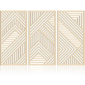 BINCUE 3 Panel Rustic Wood Wall Art Tree of Life Boho Decor with 3D Hollow Craft Art for Kitchen & Bathroom & Living Room