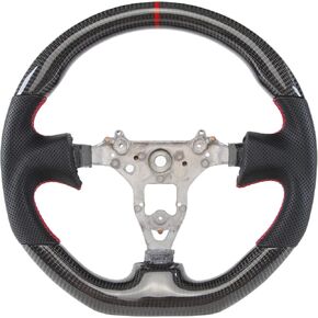 Handcrafted Carbon Fiber Steering Wheel for 1999-2003 Nissan Skyline GT-R R34, D-Shaped Flat Bottom 3K Weave with Perforated NAPPA Leather & Anti-Slip Ergonomic Grip