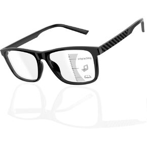 Progressive Multifocus Reading Glasses Men Lightweight TR90 Frame No Line Trifocal Transition Computer Readers