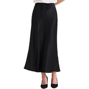 Allegra K Women's Satin Maxi Summer Skirt High Waist Drawstring Flared Cocktail Wedding 2025 A-Line Long Skirts in Saudi Arabia