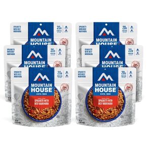 Mountain House Classic Spaghetti with Meat Sauce | Freeze Dried Backpacking & Camping Food |6-Pack