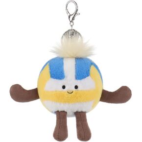 Apricot Lamb Volleyball Cute Keychain, Soft Stuffed Plush Toy Keyring for Kids' Backpack, Purse, 3 Inches