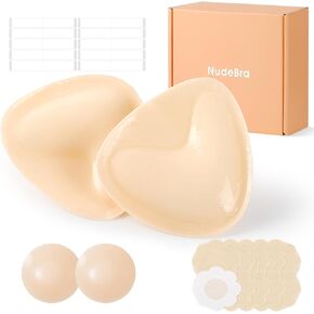 Invisible Sticky Bra Push Up, Double Sided Sticky Bra, Reusable Adhesive Bra Inserts for Women Bikini Wedding Dress