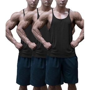 Men's Bodybuilding Stringer Tank Tops Athletic Quick Dry Y-Back Gym Fitness Workout Training Running T-Shirts Tops
