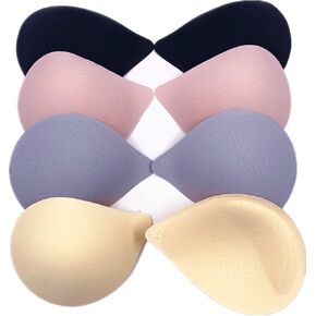 Bra Pads Inserts, 4 Pairs Inserts Removable for Women's Sports Cups Bra, Bikini & Swimwear Insert