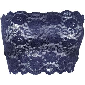Stretch Lace Camisole Bandeau Tube Top 8 Inches Long Azul 1X