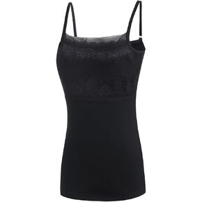 Womens Lace Camisoles Tank Top Modesty Panels Anti Peep Cleavage Cover Wearable Mock Camisole Bra Insert Overlay