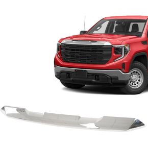Front Upper Grille Grill Molding Trim Compatible with GMC Sierra 1500 2022 2023 2024 Front Bumper Hood Molding Replacement 84686648,84774163 (Chrome)