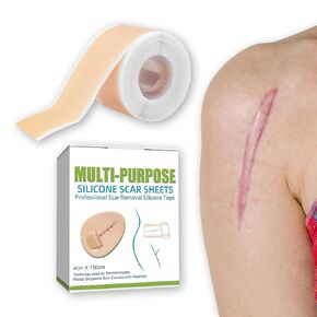 Silicone Scar Sheets,Silicone Scar Tape,Scar Tape For Surgical Scars,Silicone Scar Removal Strips For Surgical,C-Section,Tummy Tuck,Keloid Scars(1.6"X 59" Roll-1.5M) Keloid Bump Removal
