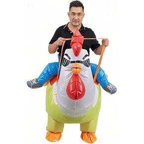 زي الديك القابل للنفخ ، مضحك تفجير زي الديك لوزارة عيد الهالوين ،