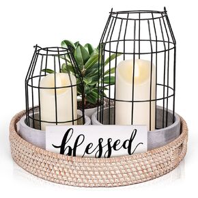Rustic Farmhouse Decor Set of 6 - for Living Room Dining Table Fireplace Home Decoration- Kitchen Counter Decor