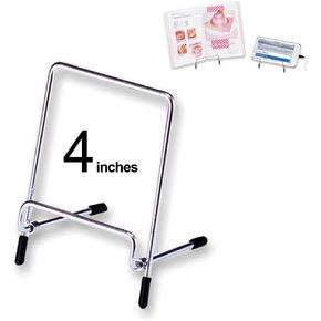 Asuka DB521 Free Plate stands for Display Decorative Plate Book,Photo Easel small, Silver 4inch Display stands