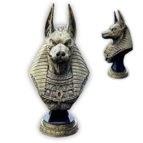 Anubis Bust Statue – Egyptian God of the Dead Figurine – 3D Printed Hand Painted PLA Sculpture for Home, Office, and Mythology Lovers