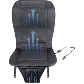 CARTMAN Adjustable 12V Black Automotive Cooling Car Seat Cushion - Enhanced Comfort with Temperature Control