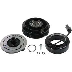 55111400AA AC Clutch Kit 6 GROOVE AC Compressor Clutch Assembly Fits for 2006-2008 Liberty Nitro 3.7L Automotive Replacement Air Conditioning Clutches
