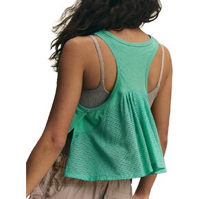 Lauweion Women's Sleeveless Cropped Workout Tops High Neck Racerback Mesh Back Flowy Athletic Tank Tops