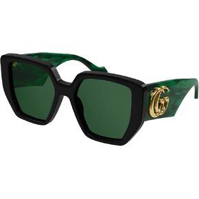 Gucci Geometric Sunglasses GG0956S 001 Black/Green 54mm 956