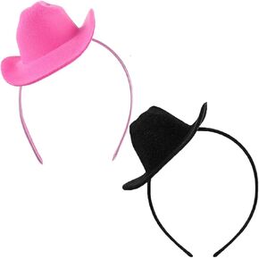 2 PCS Cowgirl HAT عقال الرأس MINI COWBOY HAT HAIRBANDS COWGIRL ASSUME ASCESORIES للنساء