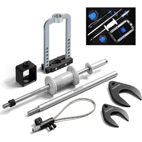 CV Axle Puller Tool, master CV joint puller set 63mm 48mm CV Joint Fork, CV Axle Removal Tool,Outer CV Joint Adapter Steel Cable Adapter,7 hole ball cage universal removal tool,Slide Hammer Extension