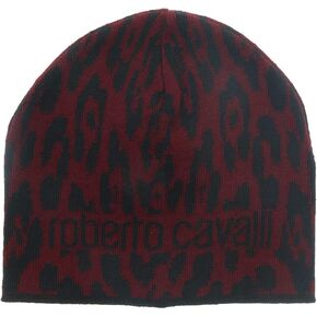 Roberto Cavalli ESZ026 02000 Maroon Jaguar Beanie Hat للرجال