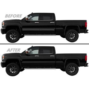 SlickMod Chrome Delete Blackout Vinyl Overlay for 2014-2019 GMC Sierra 1500 2500 3500 Door Trim (2. Door Trim, Matte Black)
