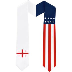Republic of Georgia Flag International Students Graduation Sash Stole Scarves 180 X 13 CM/70 X 5 INCHES Double Sided Graduation Decoration Item