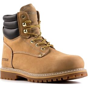 Men's 6" Leather Steel Toe Work Boot foe Men, Goodyear Welt, Oil/Slip Resistant, Construction Boot, Rubber Sole, Men's Work Boots, 84710