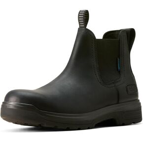 ARIAT Men's Turbo Chelsea Waterproof Work Boot, All Black, 11