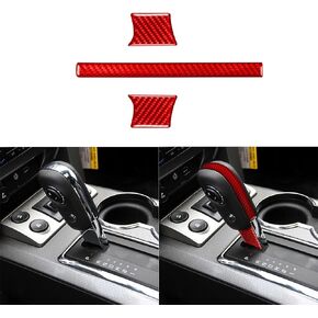 3pcs premium soft soft real carbon sticker sticker incluction مع Ford F150 2009 2010 2011 2012 2013 2014 Center Console Gear Shift Cover Cover trim. (أسود)