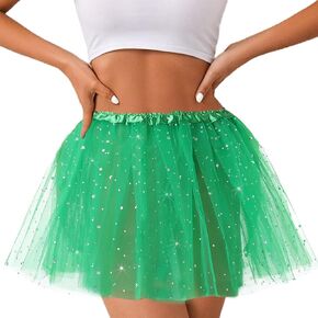 Abien Tutu Skirt for Women Green Tutus 3 Layered Ballet Dance Tulle Skirt Party Comstume