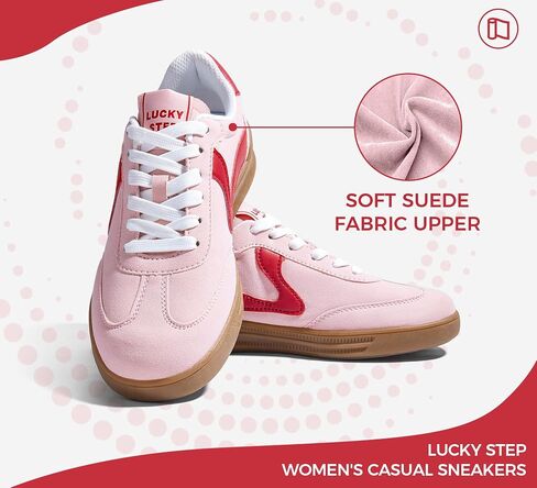 LUCKY STEP Women's Retro Fashion Sneakers Classic Cute Casual Trainers Trendy Footwear Lace up Tennis Walking Skate Shoes in Kuwait