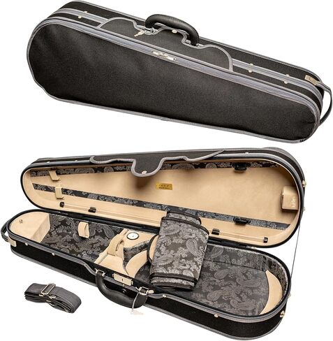 MI&VI Professional Hard Wood Viola Case (Full Size) | Luxury Silk Interior | Lightweight | | Hygrometer | Thermometer | Adjustable 15" to 16.5" Violas (Brown) in Saudi Arabia