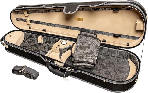MI&VI Professional Hard Wood Viola Case (Full Size) | Luxury Silk Interior | Lightweight | | Hygrometer | Thermometer | Adjustable 15" to 16.5" Violas (Brown) in Saudi Arabia