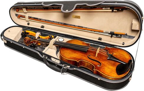 MI&VI Professional Hard Wood Viola Case (Full Size) | Luxury Silk Interior | Lightweight | | Hygrometer | Thermometer | Adjustable 15" to 16.5" Violas (Brown) in Saudi Arabia
